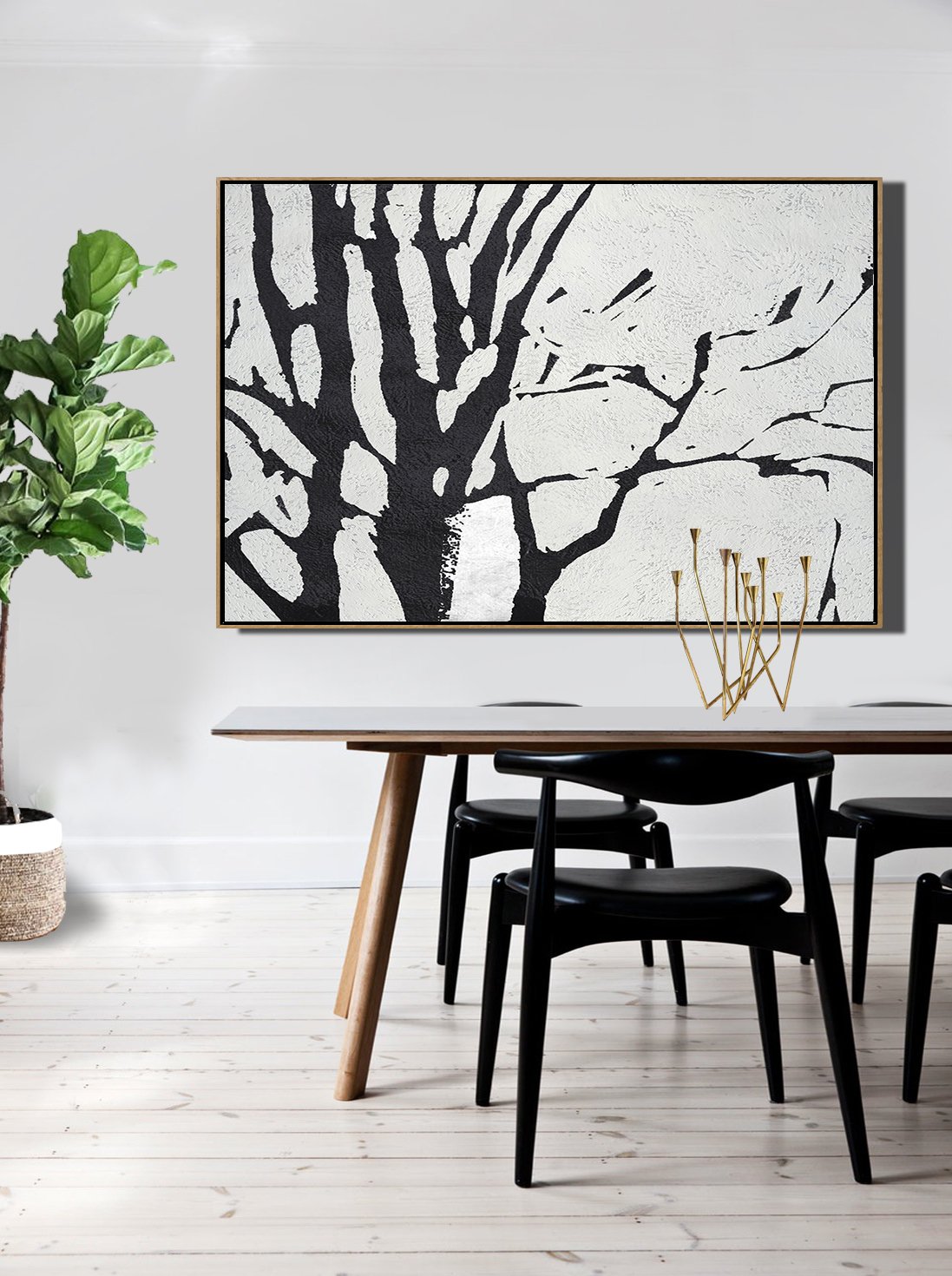 Horizontal Minimalist Tree Art #MN7C - Click Image to Close